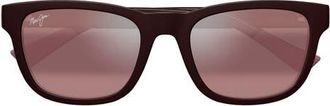 Maui Jim Kapii 56mm PolarizedPlus2 Square Sunglasses in Red at Nordstrom