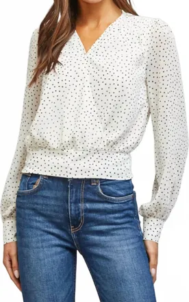 Fate Polka Dot Blouse In White
