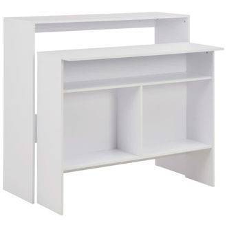 Berkfield Home Bar Table with 2 Table Tops White 130x40x120 cm | Size: 130 x 40 x 120 cm