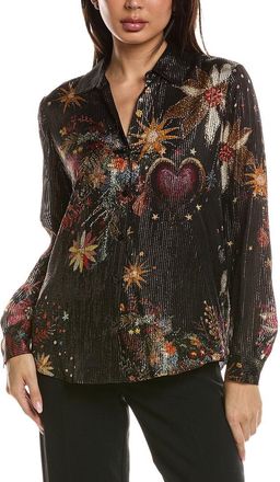 Elie Tahari The Madeline Lurex Stripe Blouse