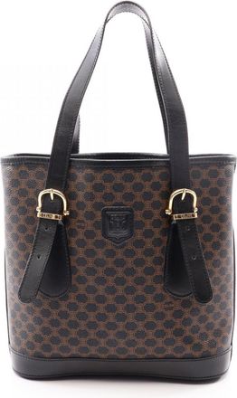 Celine Black Brown Leather Handbag Tote Bag (Pre-Owned)