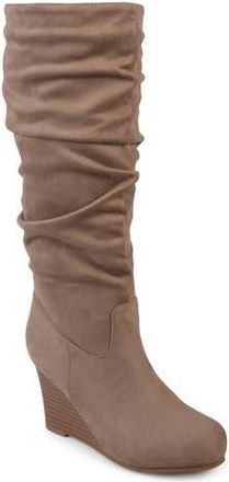 Journee Collection Haze Wedge Boot in Taupe at Nordstrom Rack, Size 10
