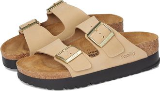 Birkenstock Papillio by Birkenstock Arizona Platform Sandal - Nubuck Womens Shoes Sandcastle : EU 42 (US Womens 11-11.5) Narrow