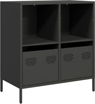 vidaXL Aparador de acero laminado en frío negro 68x39x73,5 cm Vidaxl