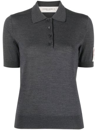 Golden Goose Polo con applicazione - Grigio