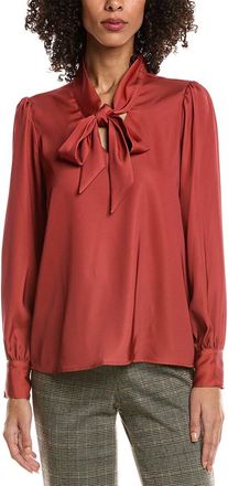 T Tahari Bow Neck Tie Blouse