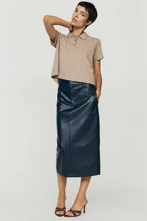 Mare Mare Faux-Leather Midi Pencil Skirt