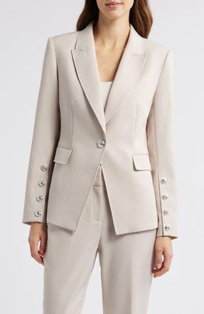 Tahari by ASL One-Button Blazer in Oatmeal at Nordstrom, Size 4