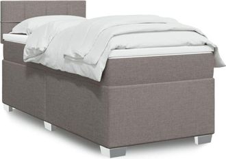 vidaXL Cama Box Spring Con Colch&oacute;n Tela Gris Taupe 80x200 Cm Vidaxl