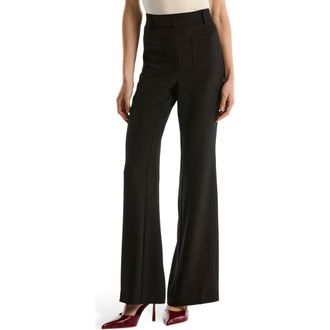 Shelli Segal Patch Pocket Flare Leg Pants in Black at Nordstrom Rack, Size 10
