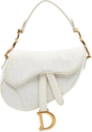Dior Pre-owned Saddle - Dames - Vintage Schoudertas - Wit - ONE Size - Leer - Vintage