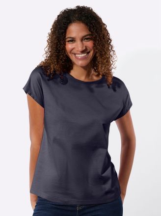 Casual Looks Rundhalsshirt CASUAL LOOKS 2er-Pack Shirts, Damen, Gr. 36, marine, ecru, 100% Baumwolle, unifarben, Rundhals, Shirts Rundhalsshirt