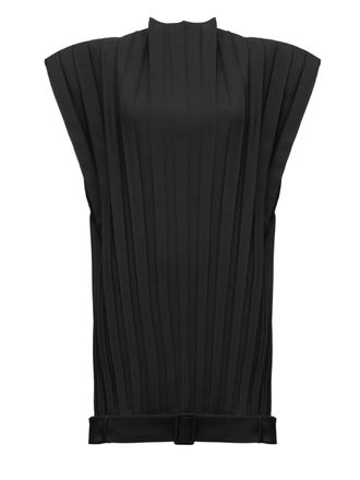 Maison Margiela pleated sleeveless mini dress - Black