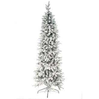 MondoViro &Aacute;rbol de Navidad delgado cubierto de nieve, 180 cm de altura
