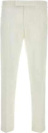 Pantaloni Torino Witte Stretch Katoenen Slim Fit Broek - Heren - Broeken - Wit - Maat: 4XL Katoen