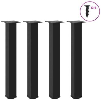 vidaXL Gambe Per Tavolo Consolle 4 Pz Nere 72-74 Cm In Acciaio - Vidaxl