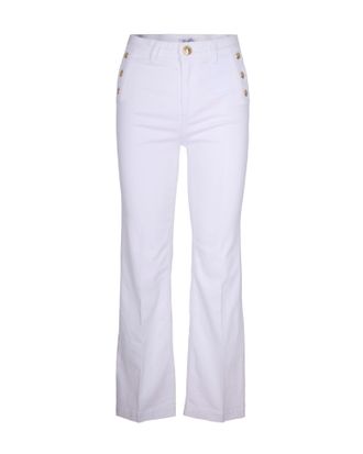 Liu Jo High-Waisted Flare Jeans with Jewel Button Accents
