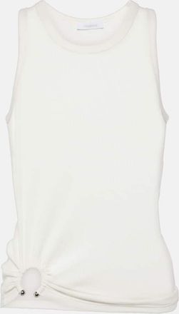 Paco Rabanne Ring-detail cotton-blend jersey tank top