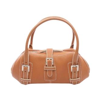 Loewe Pre-owned Handbags, female, Brown, Size: ONE SIZE Pre-owned Senda Leather Handbag