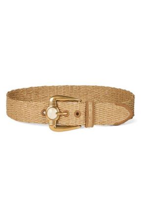 Etro Raffia Belt in Sand at Nordstrom, Size 105