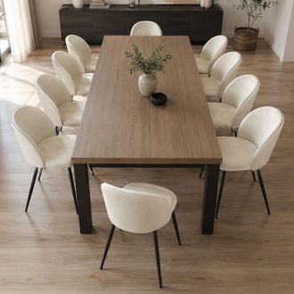 Dmora Silla Achito, 10 Sillas, Acolchada, Soporta 120 Kg, Blanco Crema