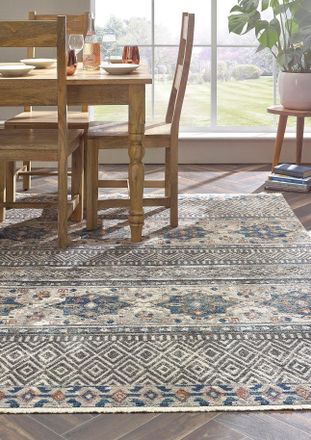 Origin Store Mandala Stripe Rug in Grey | Size: 160 cm x 230 cm