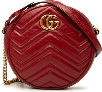 Gucci Pre-owned Gucci Mini GG Marmont Matelasse Leather Round Crossbody Ladies KF4WYLRQ4SLZIARD