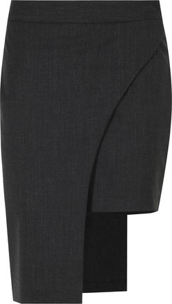 Federica Tosi Gray Asymmetrical Layered Mini Skirt