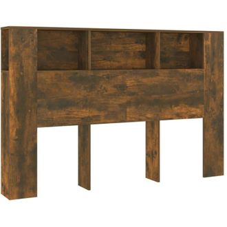 vidaXL Testiera con Scomparti Rovere Fumo 160x18,5x104,5 cm - Vidaxl