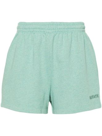 Rotate Shorts mélange con ricamo - Verde