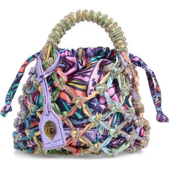 Kurt Geiger Small Crystal Macram&eacute; Bag in Light/pastel Purple at Nordstrom