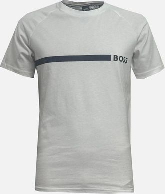 HUGO BOSS Mens Hugo Boss Mens White Slim Fit T-shirt - Grey - Size: 44