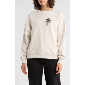 Boss Orange by Hugo Boss Star Logo Embroidered Sweatshirt in Open White at Nordstrom Rack, Size X-Large