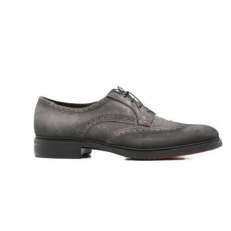 Santoni Schoenen, Heren, Grijs, 42 1/2 EU, Leer, Easy Oxford Schoenen