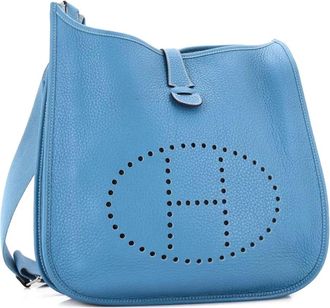 Herm&egrave;s Borsa a tracolla Evelyne Bag Gen III Clemence GM - Blu