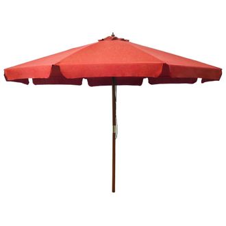 vidaXL Sombrilla De Jard&iacute;n Con Palo De Madera Terracota 330 Cm Vidaxl