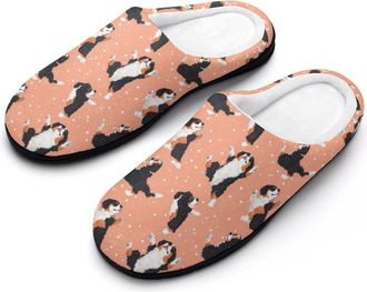 Generic Bernese Mountain Dog Womens Slippers Warm House Slippers Indoor House Shoes with Anti-Skid Rubber Sole