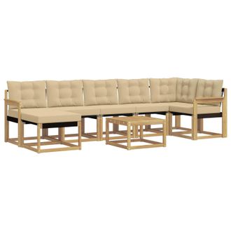 vidaXL Conjunto De Sof&aacute;s De Exterior Con Coj&iacute;n 8 Pcs Y Beige Vidaxl