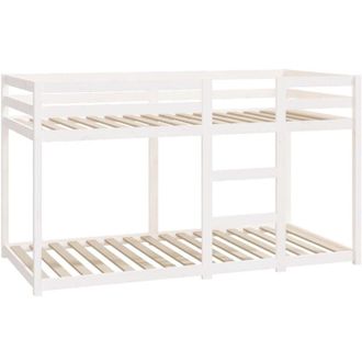 vidaXL Bunk Bed without Mattress White 90x190 cm Single Solid Wood Pine Vidaxl