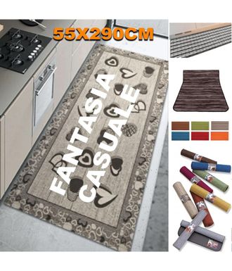 Trade Shop Trade Shop - Fondo De Goma Antideslizante 55x290 Cm Cocina Ba&ntilde;o Fondo Lavable