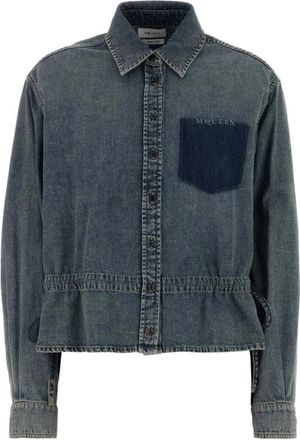 Alexander McQueen Chambray Shirt Jacket - Dames - Spijkeroverhemden - Blauw - S - Katoen - Overhemden