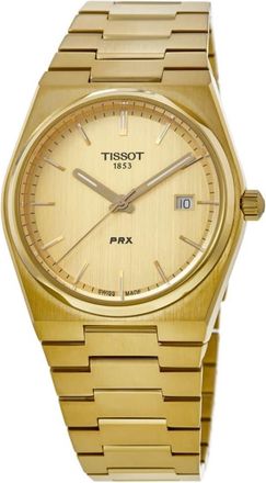 Tissot PRX Champagne Dial Yellow Gold PVD Mens Watch T137.410.33.021.00