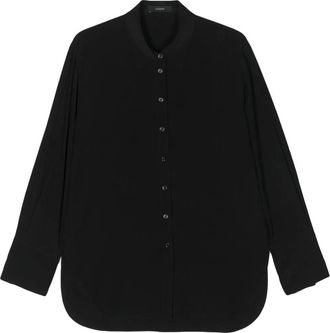 Joseph Black Joe Crepe-De-Chine Silk Long-Sleeve Shirt
