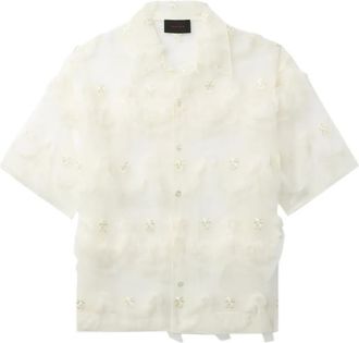 Simone Rocha Camicia con ricamo - Bianco
