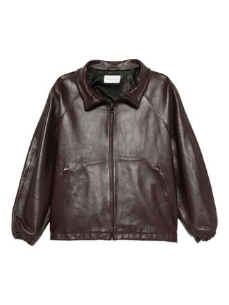 Magda Butrym zip-up leather jacket - Red