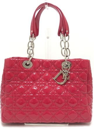 Dior Pink Patent Leather Handbag Shoulder Bag Tote Bag (Pre-Owned)