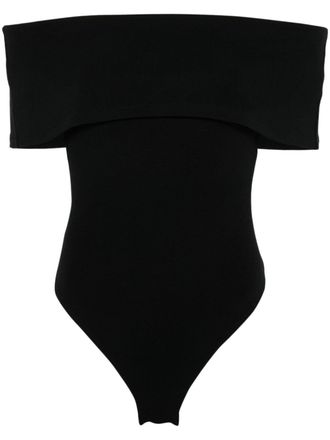 Murmur Ellipse off-shoulder bodysuit - Black