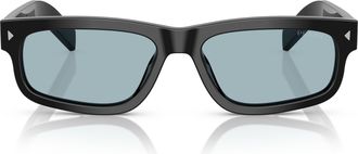 Prada 0pr B11s Rectangular Black Acetate Sunglasses