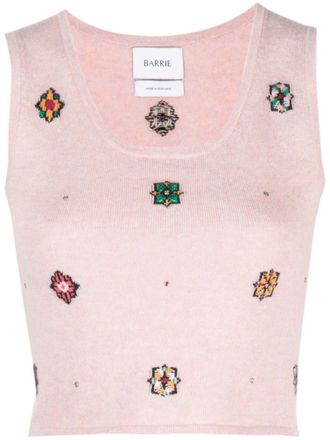 Barrie Top crop a fiori - Rosa