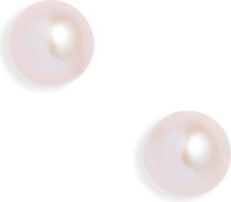 Nordstrom Freshwater Blush Pearl Stud Earrings in Blush- 14K Yellow Gold at Nordstrom, Size 9 Mm